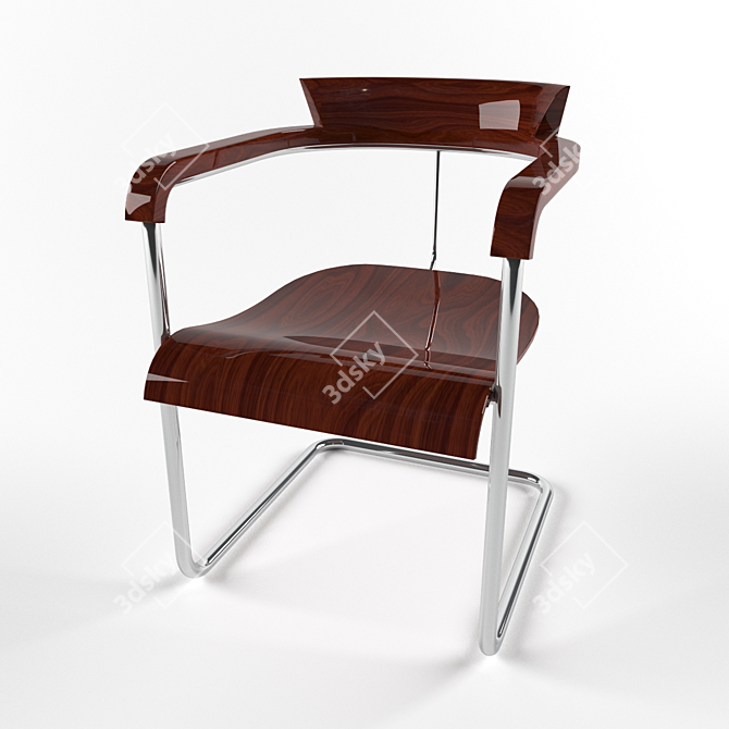 Halabala Jindrich Chair: Sleek and Stylish 3D model image 1