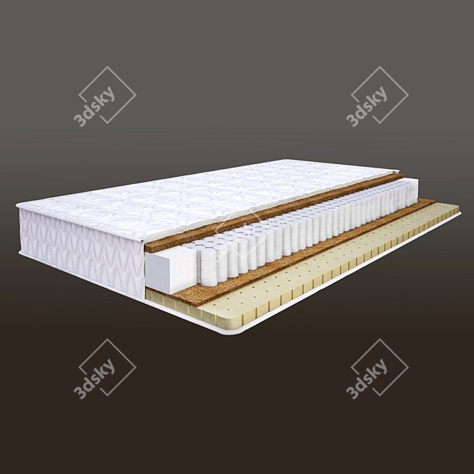 Title: Realistic Cross-Section Mattress 3D model image 1