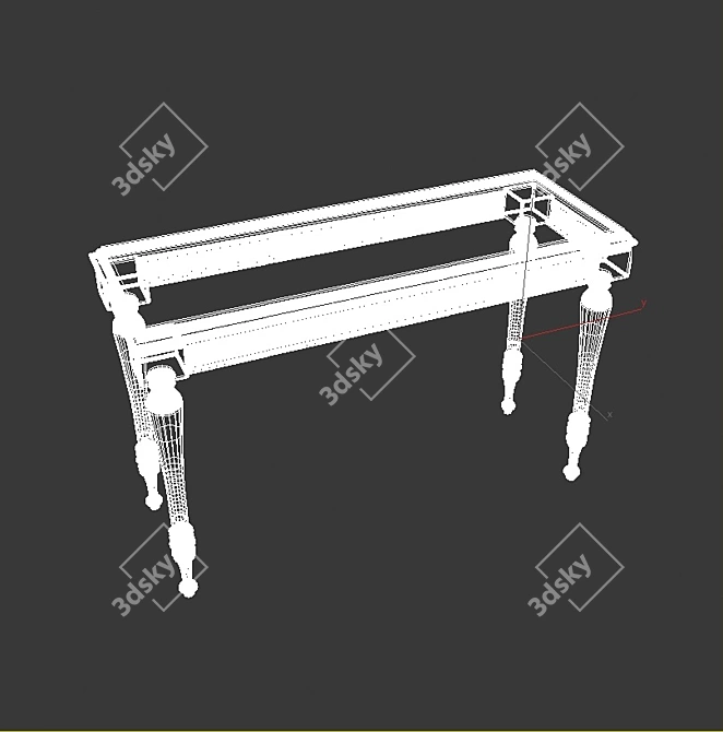 Elegant Wooden Table 3D model image 2