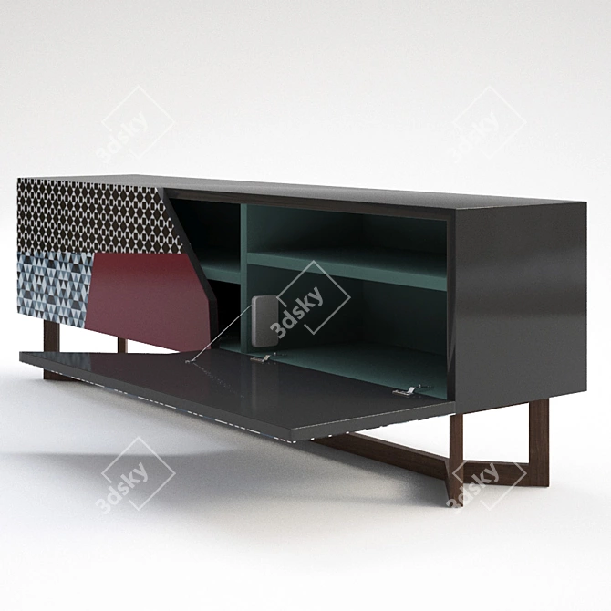 Doppler Sideboard: Modern Asymmetrical Design 3D model image 2