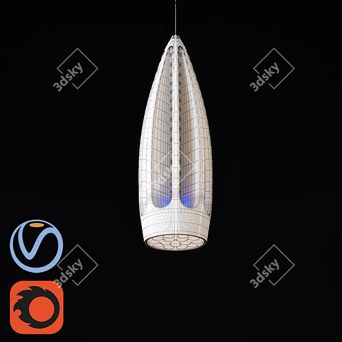 Quasar Compass Pendant Light 3D model image 3