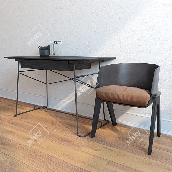 Brera Secretaire & Lucia Chair Set 3D model image 1