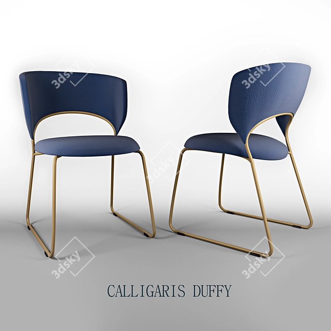 Modern Calligaris Duffy Dining Chair 3D model image 1