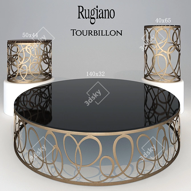 Elegant Rugiano Tourbillon Tables 3D model image 1