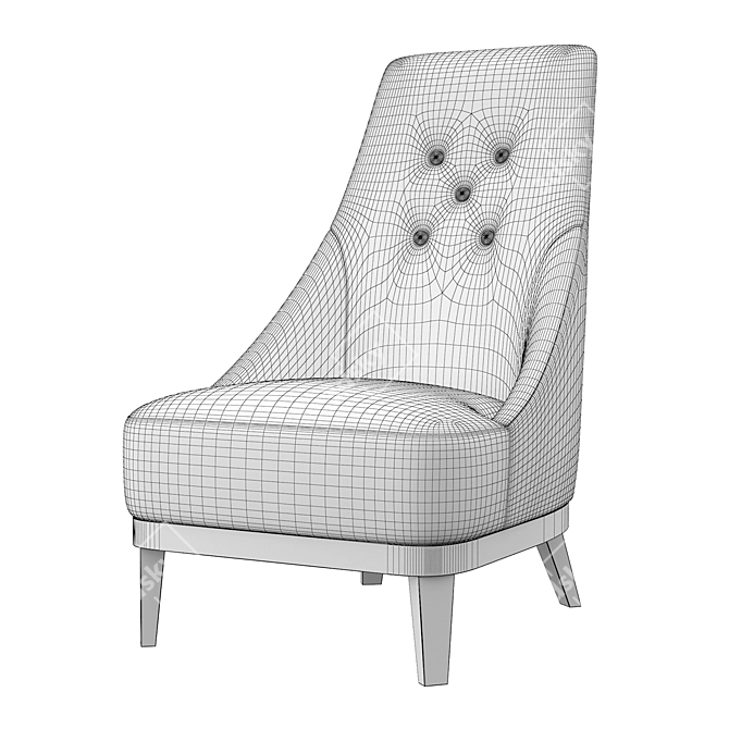 Elegant Donna Chair: 20k Polygons 3D model image 2