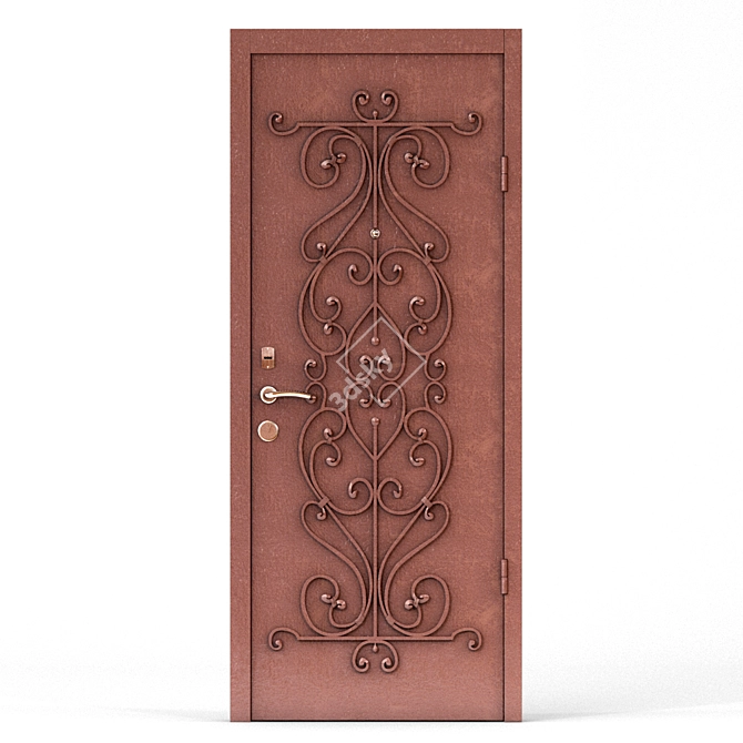 Legion 0111: Steel Entry Door with MDF Panel 3D model image 1