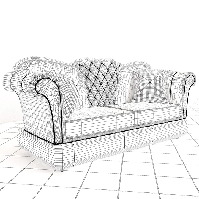 Luxury Boticgelli Sofa - Polys Material 3D model image 2