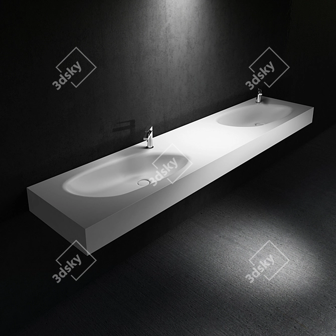 Elegant Elipse Washbasin 3D model image 1