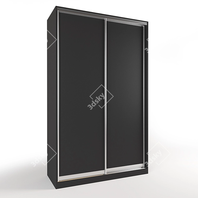 Modern 1500x600x2450 Wardrobe 3D model image 1