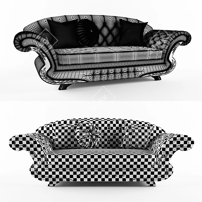 Title: Luxurious Velvet Sofa - Pigoli Salotti Diletta 3D model image 2