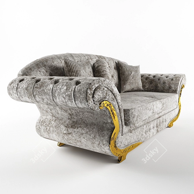 Title: Luxurious Velvet Sofa - Pigoli Salotti Diletta 3D model image 3