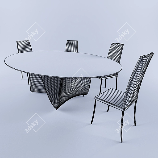 Wave: Elegant and Spacious Table 3D model image 2