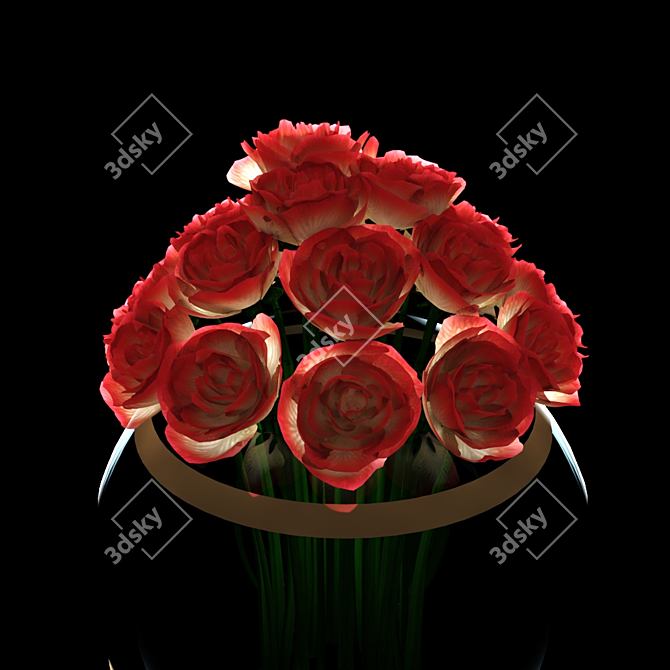 Elegant Vase with Illuminating Roses 3D model image 2