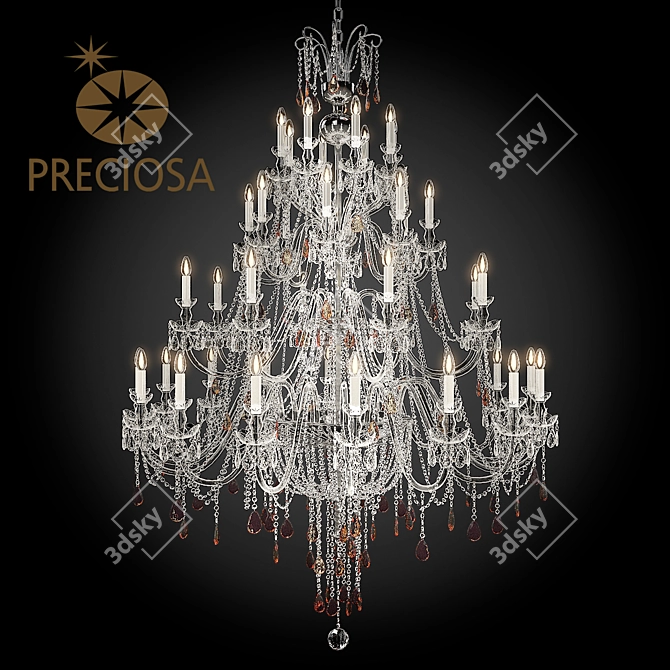 Elegant Crystal Chandelier Pendant 3D model image 1