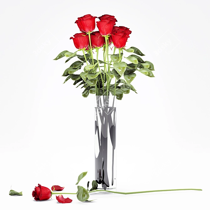 Elegant Rose Bouquet 3D model image 1