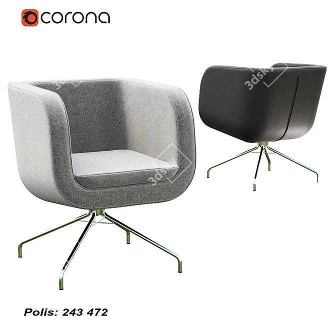 Stylish Armchair Lounge F271 3D model image 1