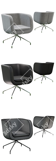 Stylish Armchair Lounge F271 3D model image 2