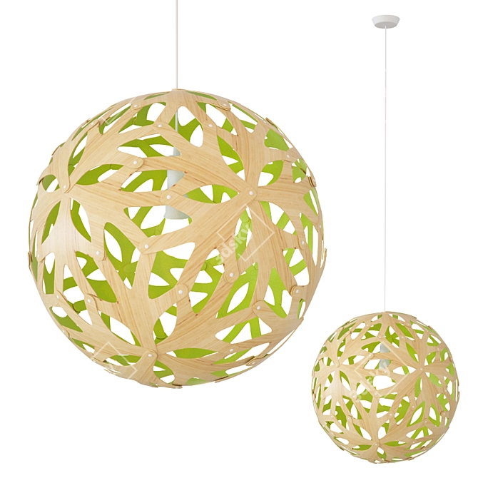 Elegant Blooms Hanging Light 3D model image 1