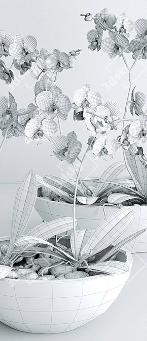 Elegant Orchid Bouquet 3D model image 3