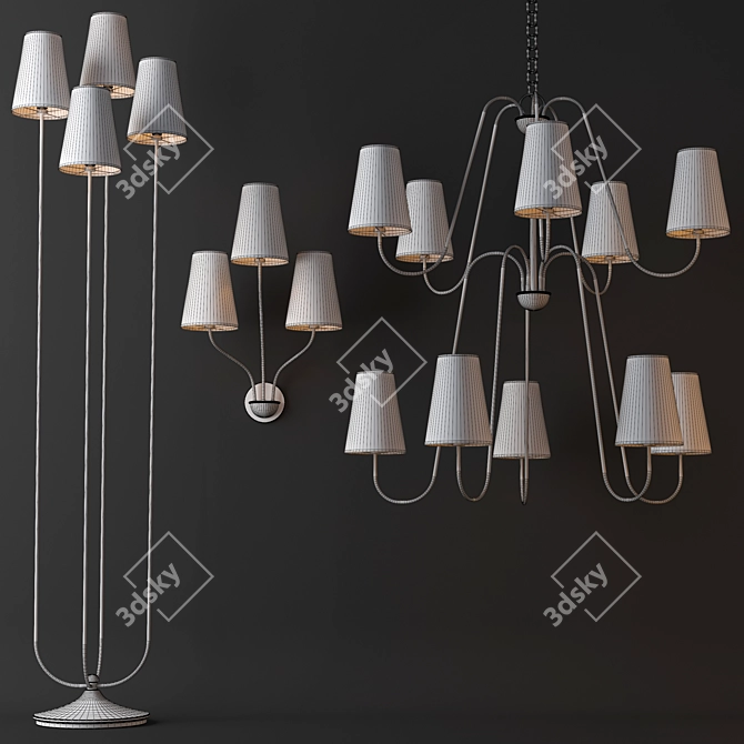 Elegant Montreuil Chandelier 3D model image 3