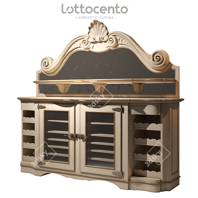 Lottocento Wine Cabinet | 2300mm Height | 2400mm Width | 600mm Depth 3D model image 1
