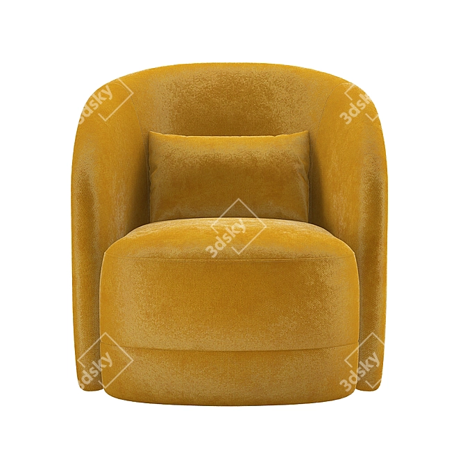 Compact Round Armchair - Laura 3D model image 1