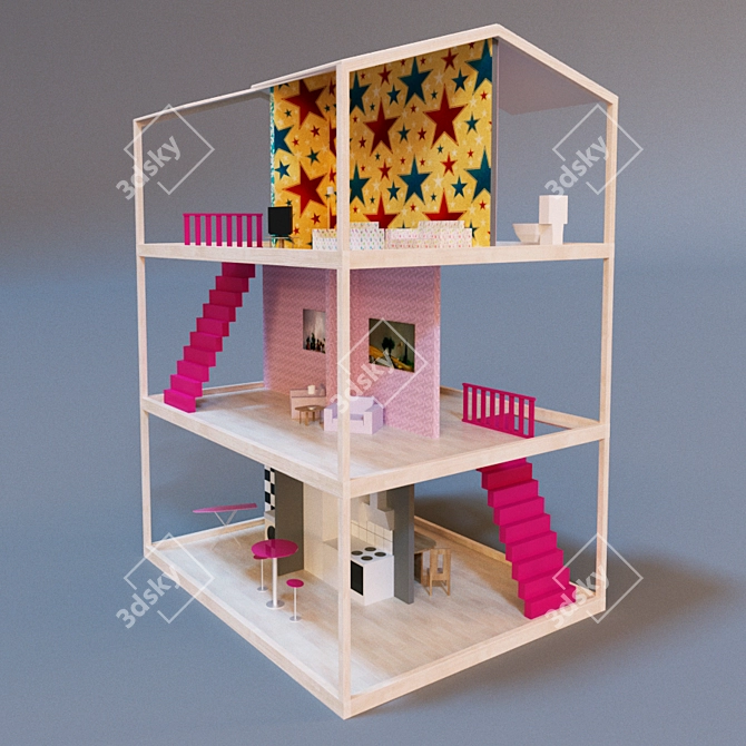 Dreamy Dollhouse 3D model image 1