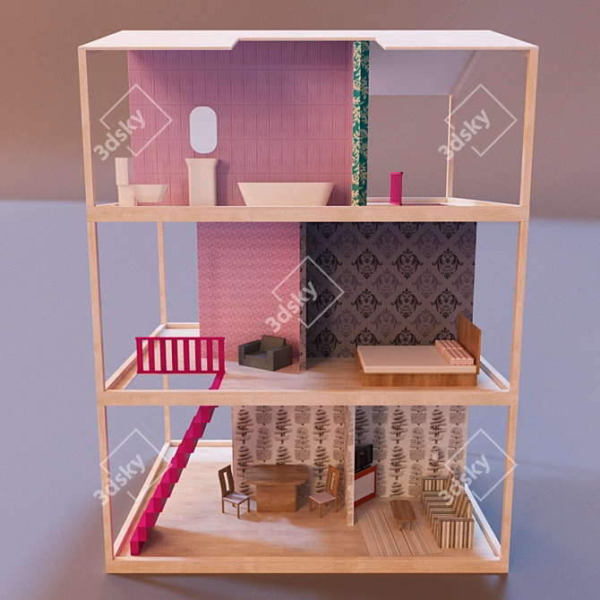 Dreamy Dollhouse 3D model image 2