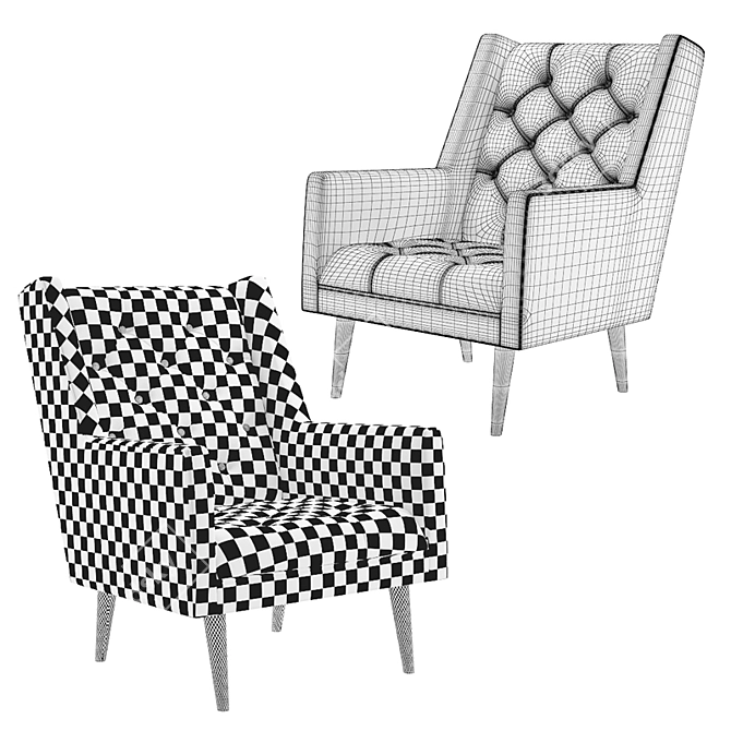 Elegant Barlette Chair: Classic Comfort 3D model image 3