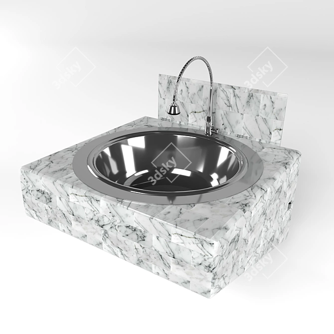 Functional Kitchen Sink 3D model image 1