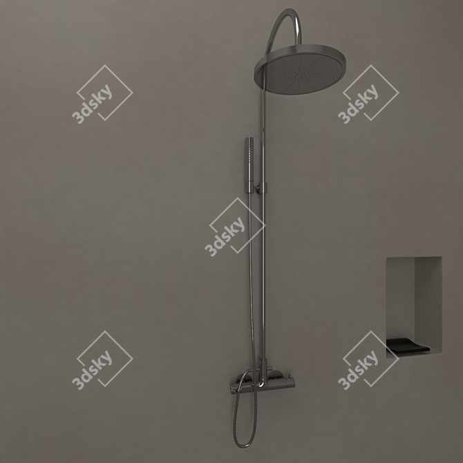 AquaFlow Rainfall Shower: Ultimate Showering Experience 3D model image 2