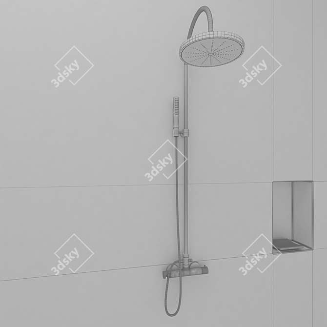 AquaFlow Rainfall Shower: Ultimate Showering Experience 3D model image 3