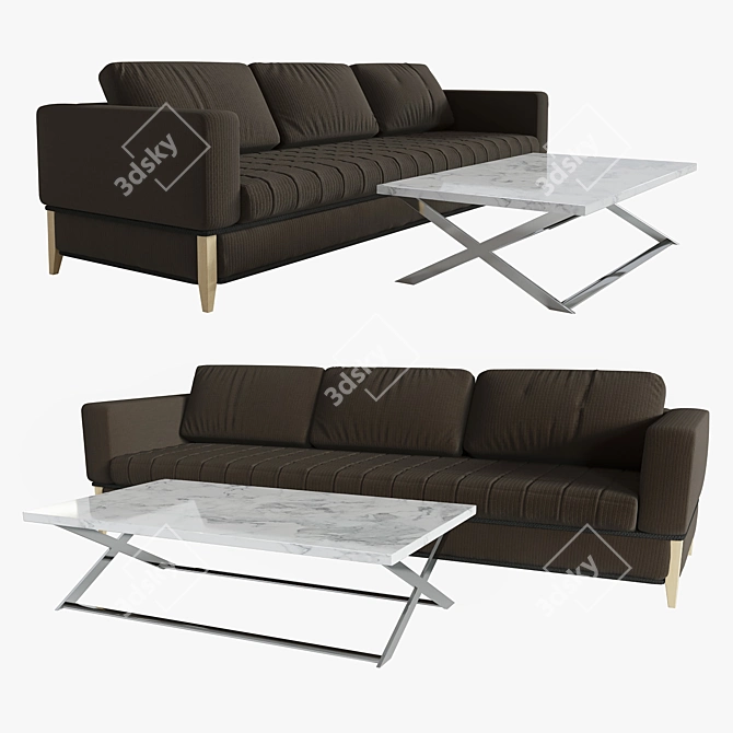 Ultimate Oyster Luxury Sofa 3D model image 1