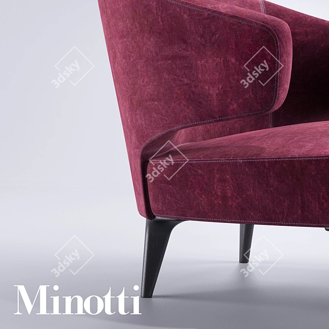 Luxury Aston Armchair: Elegant and Timeless Design 3D model image 2