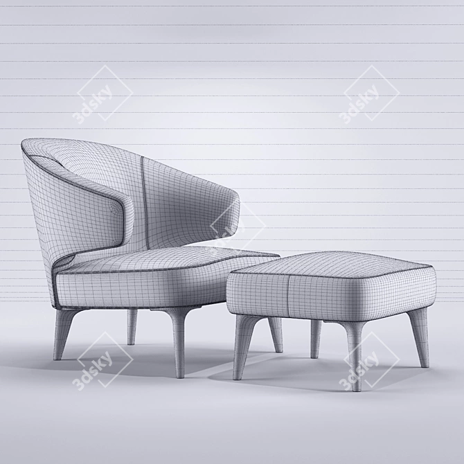 Luxury Aston Armchair: Elegant and Timeless Design 3D model image 3