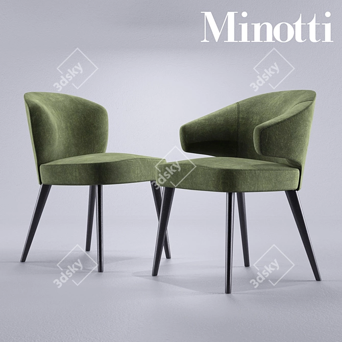 Modern Minotti Aston Dining Chairs - Poltroncina 3D model image 1