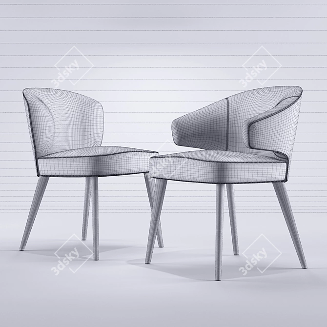 Modern Minotti Aston Dining Chairs - Poltroncina 3D model image 3