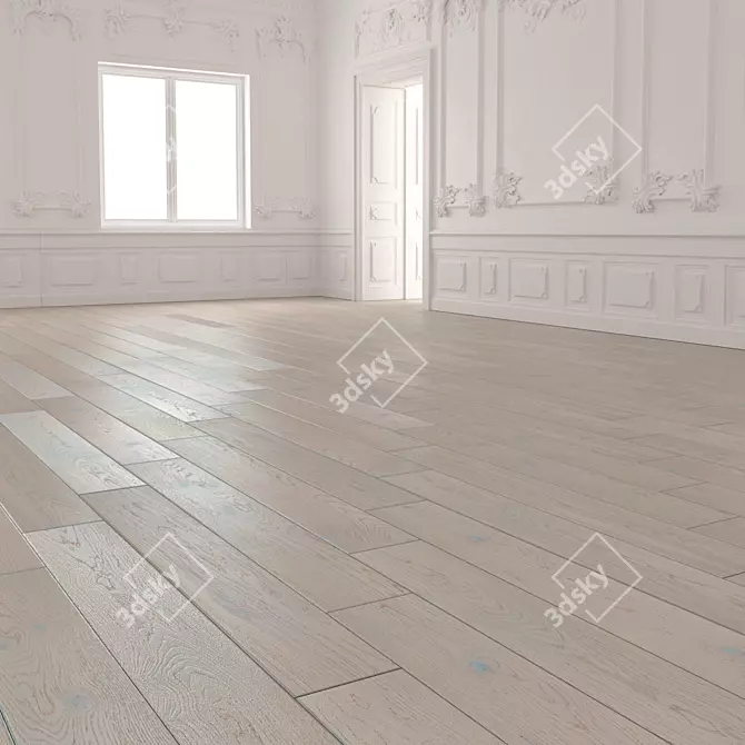 Natural Oak Wood Flooring 3D model image 3