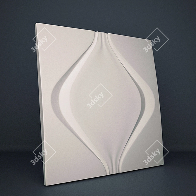 Elegant 3D Panel: "Soft Rhombus 3D model image 1