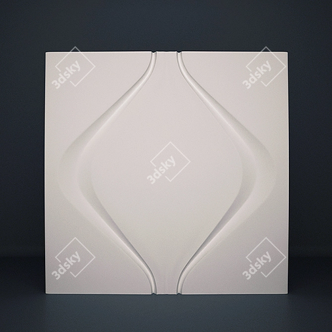 Elegant 3D Panel: "Soft Rhombus 3D model image 2