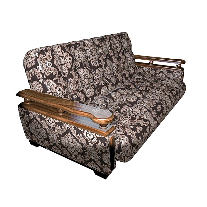 Elegant Velvet Sofa 3D model image 1