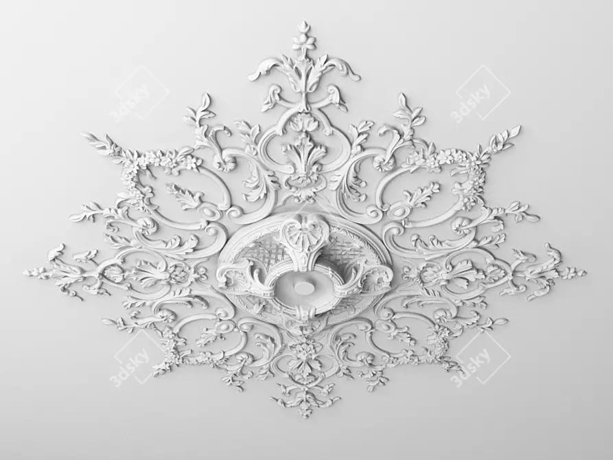 Elegant Gypsum Mouldings - Custom Sizes 3D model image 2