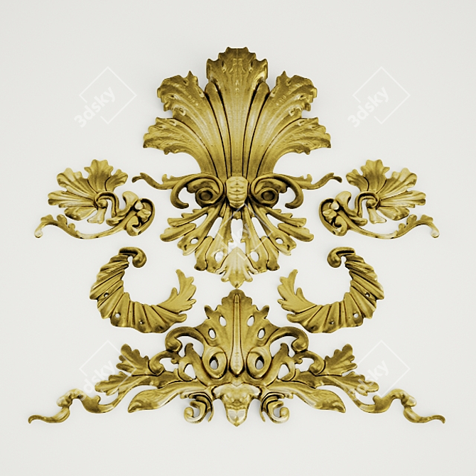 French Neoclassic Floral Décor 3D model image 1