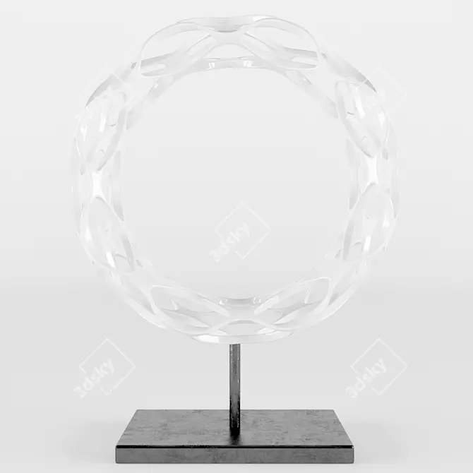 Elegant Voronoi Circle Decor 3D model image 1