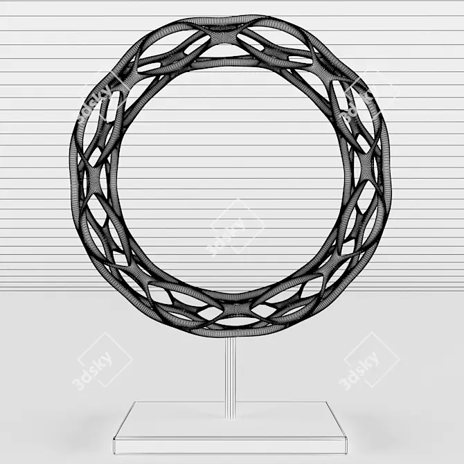 Elegant Voronoi Circle Decor 3D model image 2