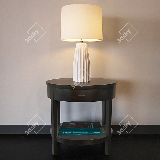 Elegant Ella White Lamp 3D model image 1