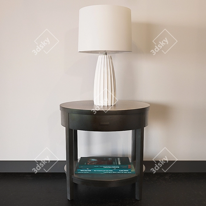 Elegant Ella White Lamp 3D model image 2