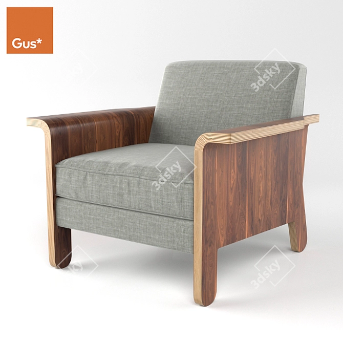 Contemporary Lodge Chair by Gus 3D model image 2