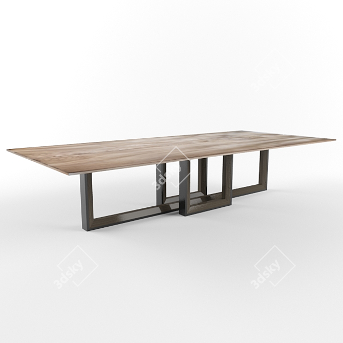 Modern Wooden Coffee Table 3D model image 1