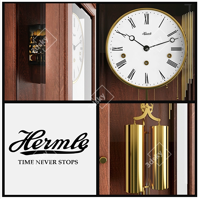 Hermle Highgate Wall Clock - Elegant Westminster Chime 3D model image 2